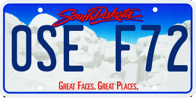 SD license plate 0SEF72