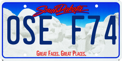SD license plate 0SEF74