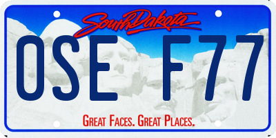 SD license plate 0SEF77