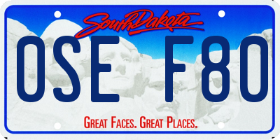 SD license plate 0SEF80