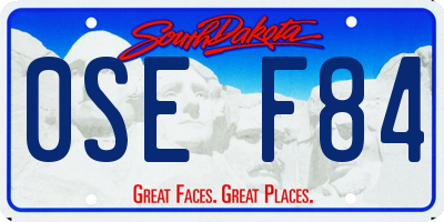 SD license plate 0SEF84