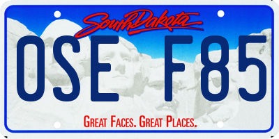 SD license plate 0SEF85