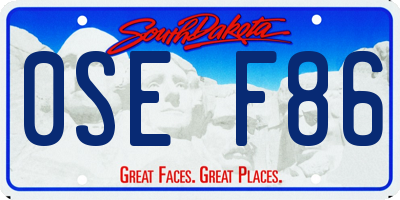 SD license plate 0SEF86