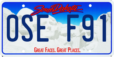 SD license plate 0SEF91