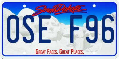 SD license plate 0SEF96