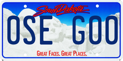 SD license plate 0SEG00