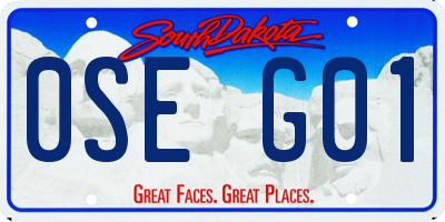 SD license plate 0SEG01