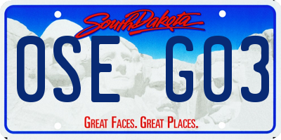 SD license plate 0SEG03