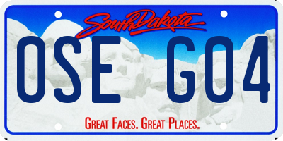 SD license plate 0SEG04