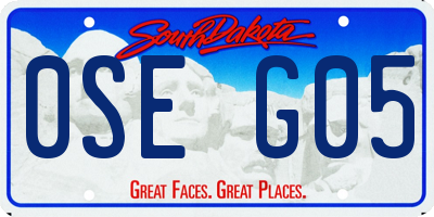 SD license plate 0SEG05