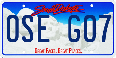 SD license plate 0SEG07