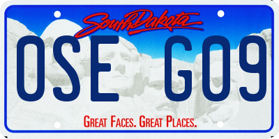 SD license plate 0SEG09
