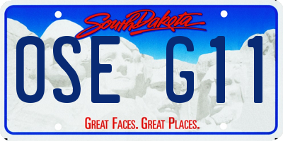SD license plate 0SEG11