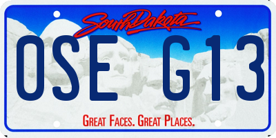 SD license plate 0SEG13