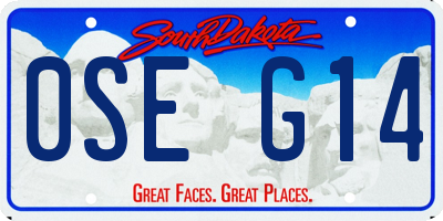 SD license plate 0SEG14