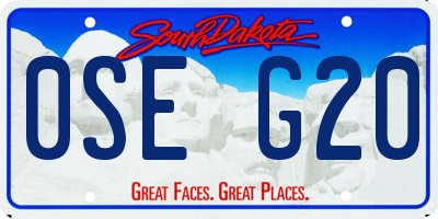 SD license plate 0SEG20