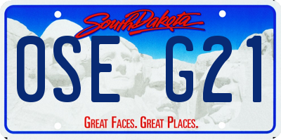 SD license plate 0SEG21