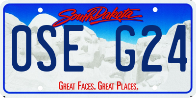 SD license plate 0SEG24