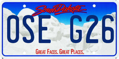 SD license plate 0SEG26