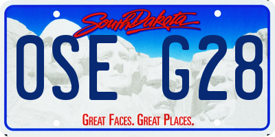 SD license plate 0SEG28