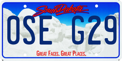 SD license plate 0SEG29