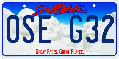 SD license plate 0SEG32