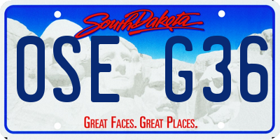 SD license plate 0SEG36