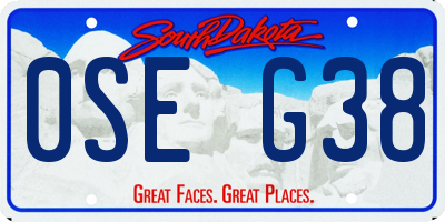 SD license plate 0SEG38