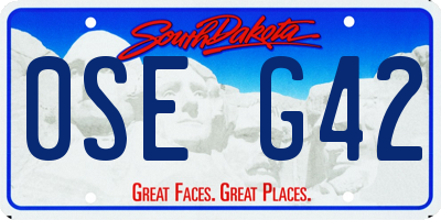 SD license plate 0SEG42