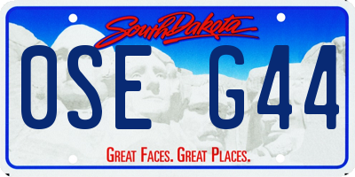 SD license plate 0SEG44