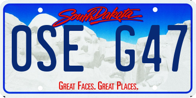 SD license plate 0SEG47