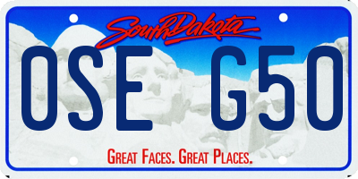 SD license plate 0SEG50
