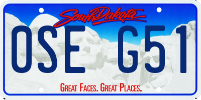 SD license plate 0SEG51
