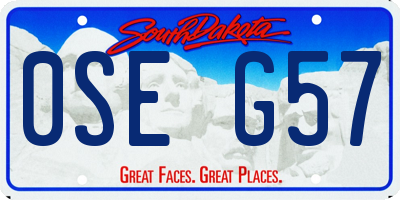 SD license plate 0SEG57