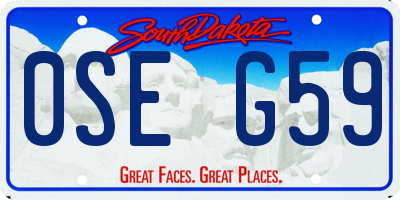 SD license plate 0SEG59