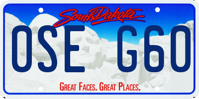 SD license plate 0SEG60