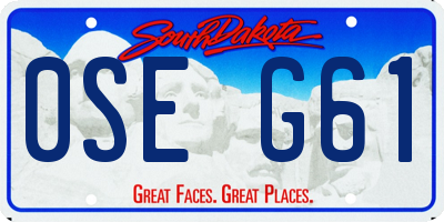 SD license plate 0SEG61