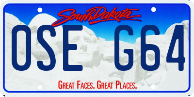 SD license plate 0SEG64