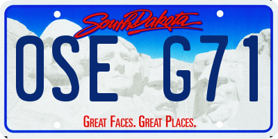 SD license plate 0SEG71