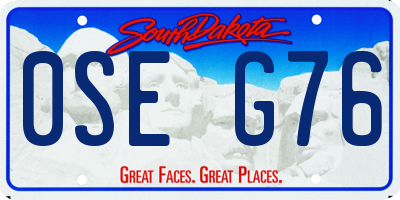 SD license plate 0SEG76