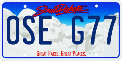 SD license plate 0SEG77