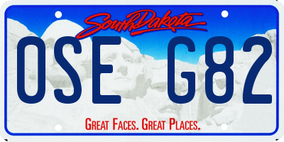 SD license plate 0SEG82