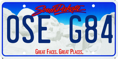 SD license plate 0SEG84