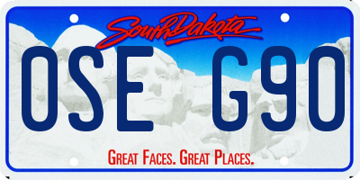 SD license plate 0SEG90