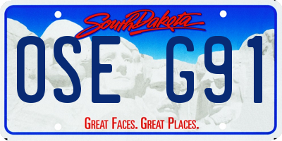 SD license plate 0SEG91