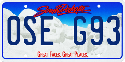 SD license plate 0SEG93