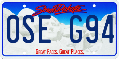 SD license plate 0SEG94