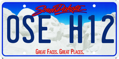 SD license plate 0SEH12