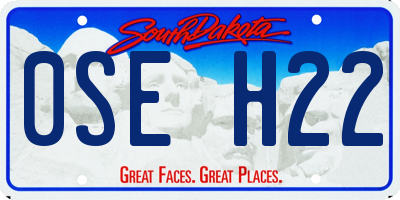 SD license plate 0SEH22