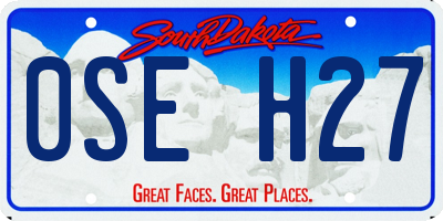 SD license plate 0SEH27